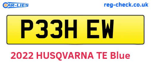 P33HEW are the vehicle registration plates.