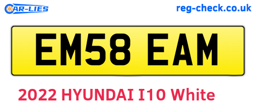 EM58EAM are the vehicle registration plates.