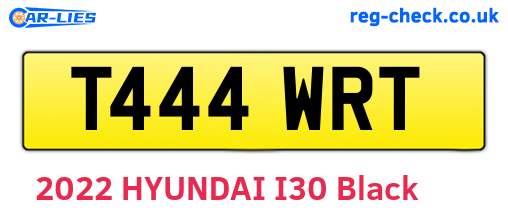 T444WRT are the vehicle registration plates.