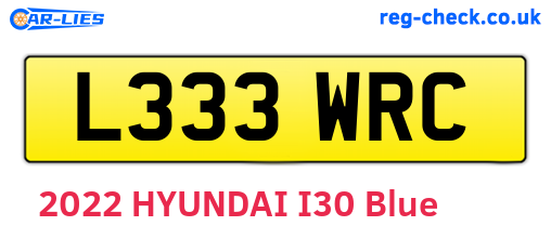 L333WRC are the vehicle registration plates.