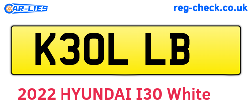 K30LLB are the vehicle registration plates.