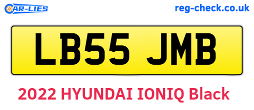 LB55JMB are the vehicle registration plates.
