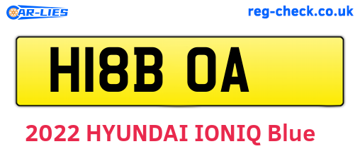H18BOA are the vehicle registration plates.
