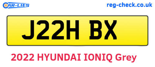 J22HBX are the vehicle registration plates.