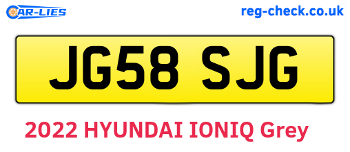 JG58SJG are the vehicle registration plates.