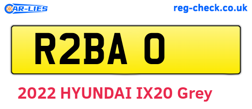 R2BAO are the vehicle registration plates.