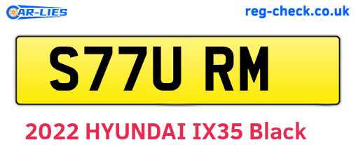 S77URM are the vehicle registration plates.