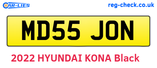 MD55JON are the vehicle registration plates.
