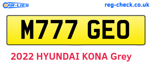 M777GEO are the vehicle registration plates.