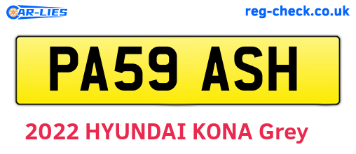PA59ASH are the vehicle registration plates.
