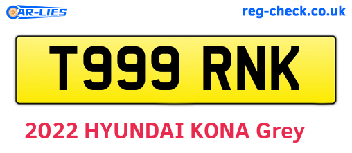 T999RNK are the vehicle registration plates.