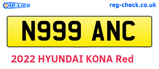 N999ANC are the vehicle registration plates.