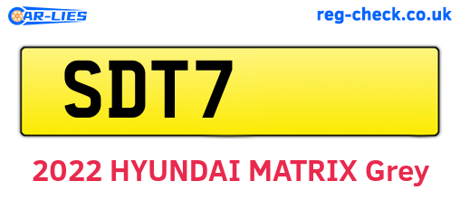 SDT7 are the vehicle registration plates.