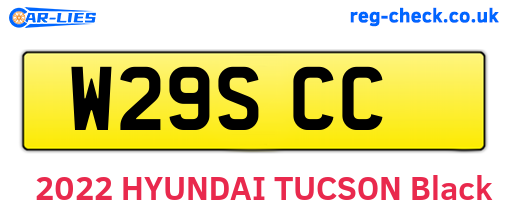 W29SCC are the vehicle registration plates.