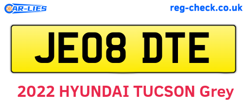 JE08DTE are the vehicle registration plates.
