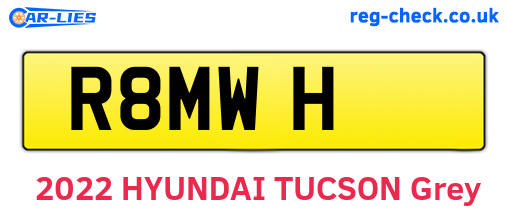 R8MWH are the vehicle registration plates.