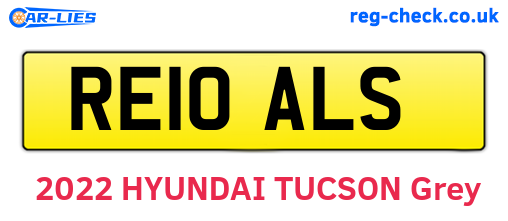 RE10ALS are the vehicle registration plates.