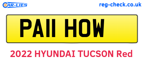 PA11HOW are the vehicle registration plates.