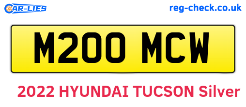 M200MCW are the vehicle registration plates.
