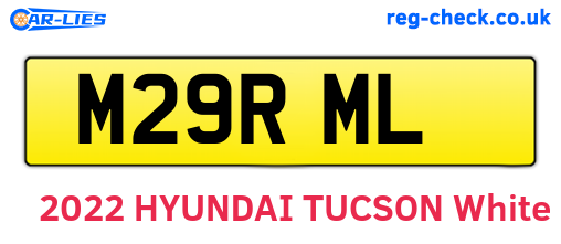 M29RML are the vehicle registration plates.