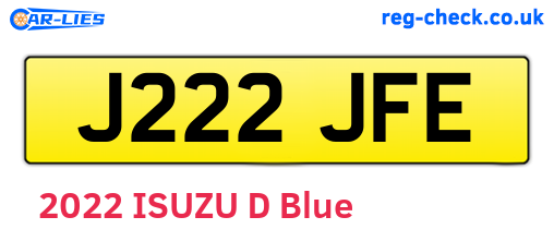 J222JFE are the vehicle registration plates.
