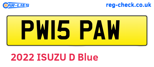 PW15PAW are the vehicle registration plates.