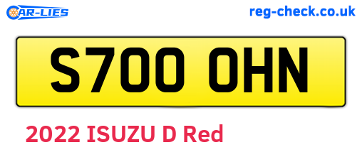 S700OHN are the vehicle registration plates.
