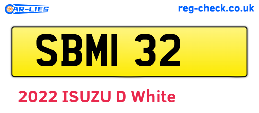 SBM132 are the vehicle registration plates.