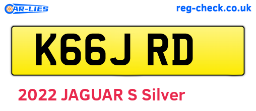 K66JRD are the vehicle registration plates.