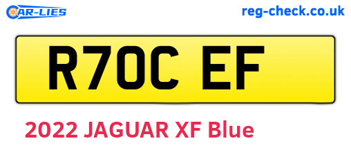 R70CEF are the vehicle registration plates.
