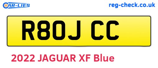 R80JCC are the vehicle registration plates.