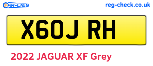 X60JRH are the vehicle registration plates.