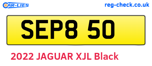 SEP850 are the vehicle registration plates.