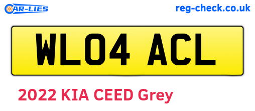 WL04ACL are the vehicle registration plates.