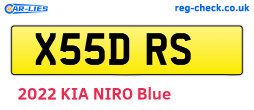X55DRS are the vehicle registration plates.