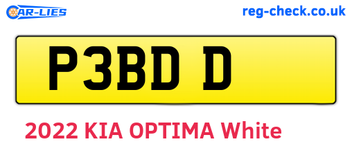 P3BDD are the vehicle registration plates.