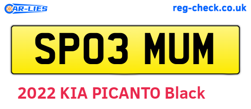 SP03MUM are the vehicle registration plates.