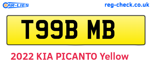 T99BMB are the vehicle registration plates.