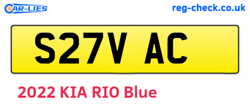 S27VAC are the vehicle registration plates.