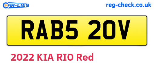 RAB520V are the vehicle registration plates.