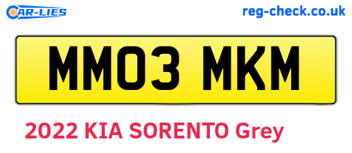 MM03MKM are the vehicle registration plates.