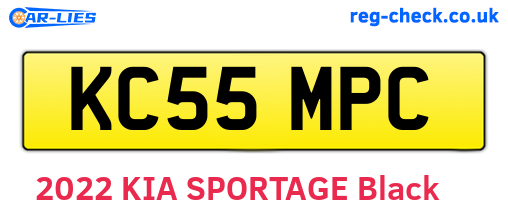 KC55MPC are the vehicle registration plates.