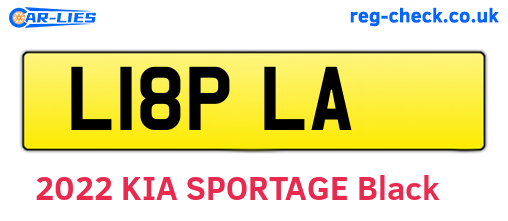 L18PLA are the vehicle registration plates.