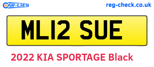 ML12SUE are the vehicle registration plates.
