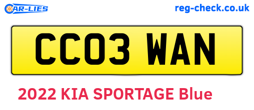 CC03WAN are the vehicle registration plates.
