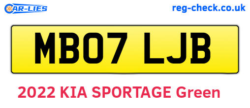 MB07LJB are the vehicle registration plates.