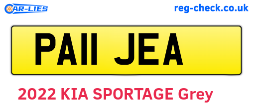 PA11JEA are the vehicle registration plates.