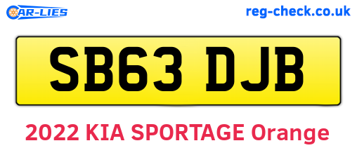 SB63DJB are the vehicle registration plates.