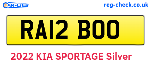 RA12BOO are the vehicle registration plates.
