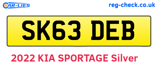 SK63DEB are the vehicle registration plates.